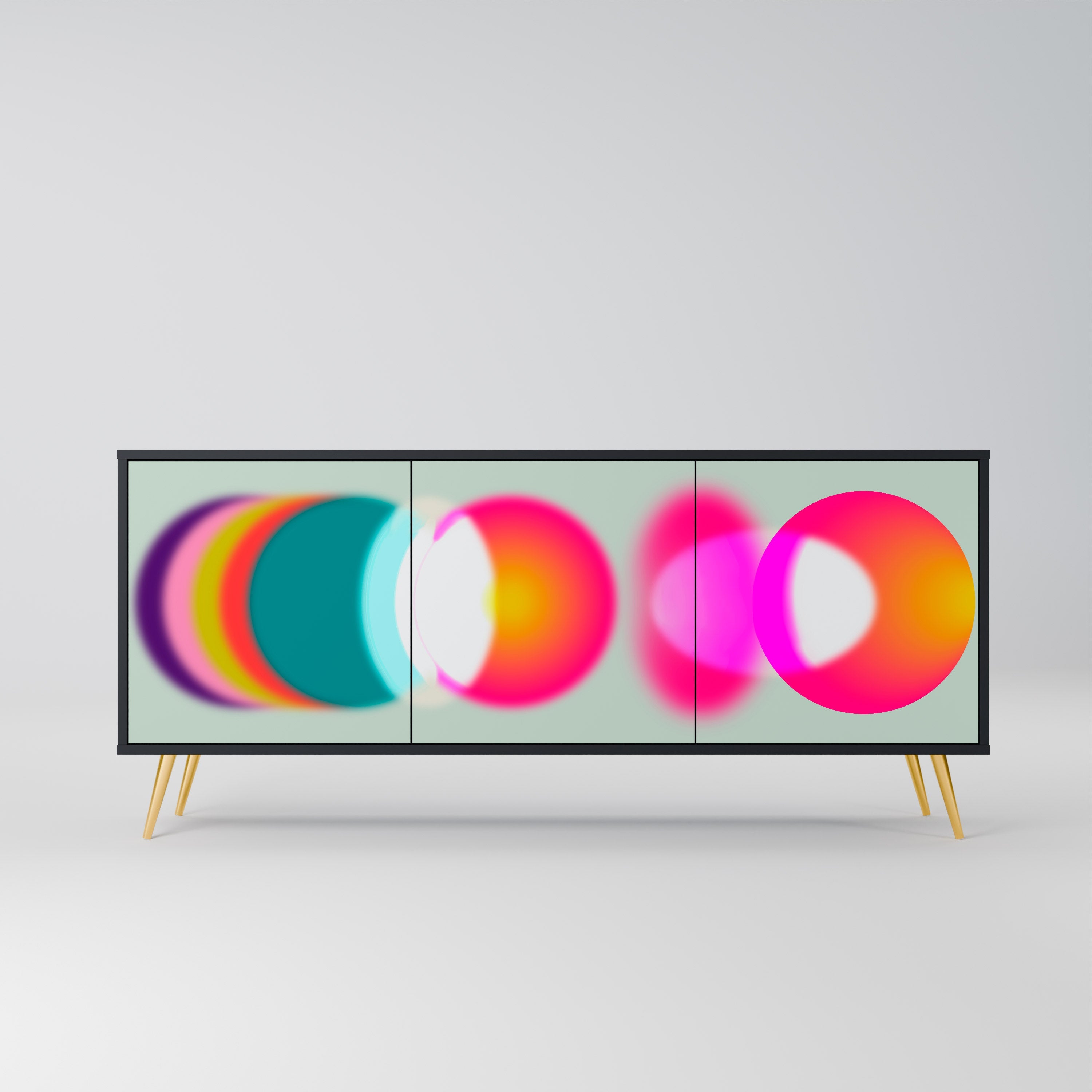 SYMPHONY OF COLORS 3-türiges Sideboard in Schwarz