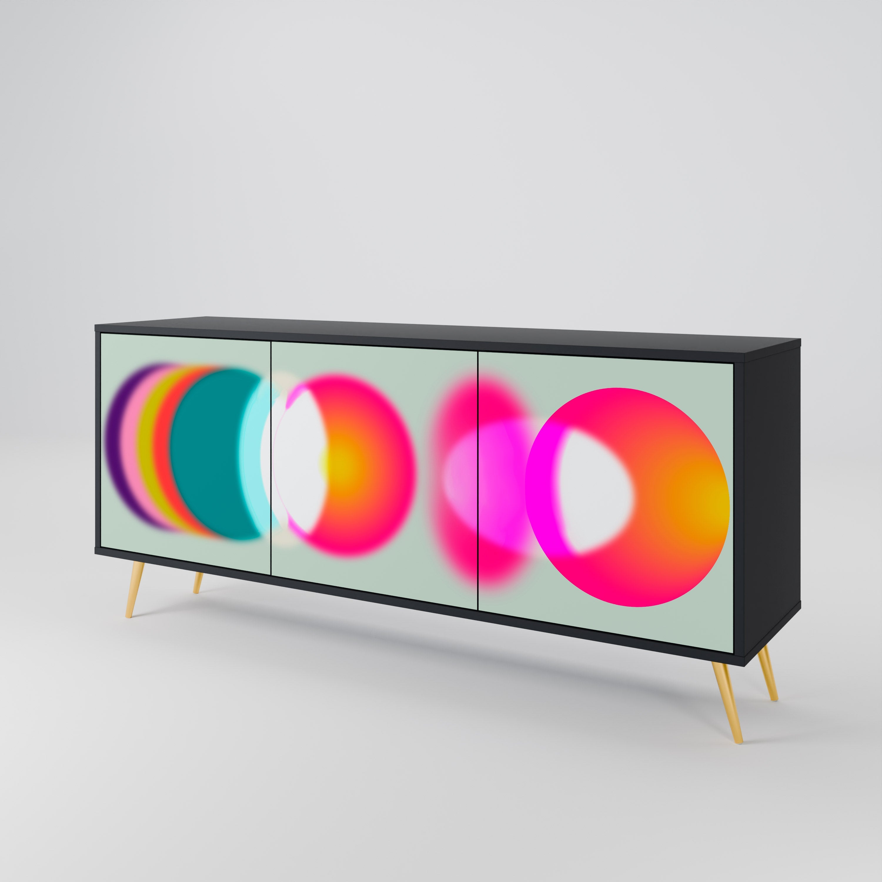 SYMPHONY OF COLORS 3-türiges Sideboard in Schwarz