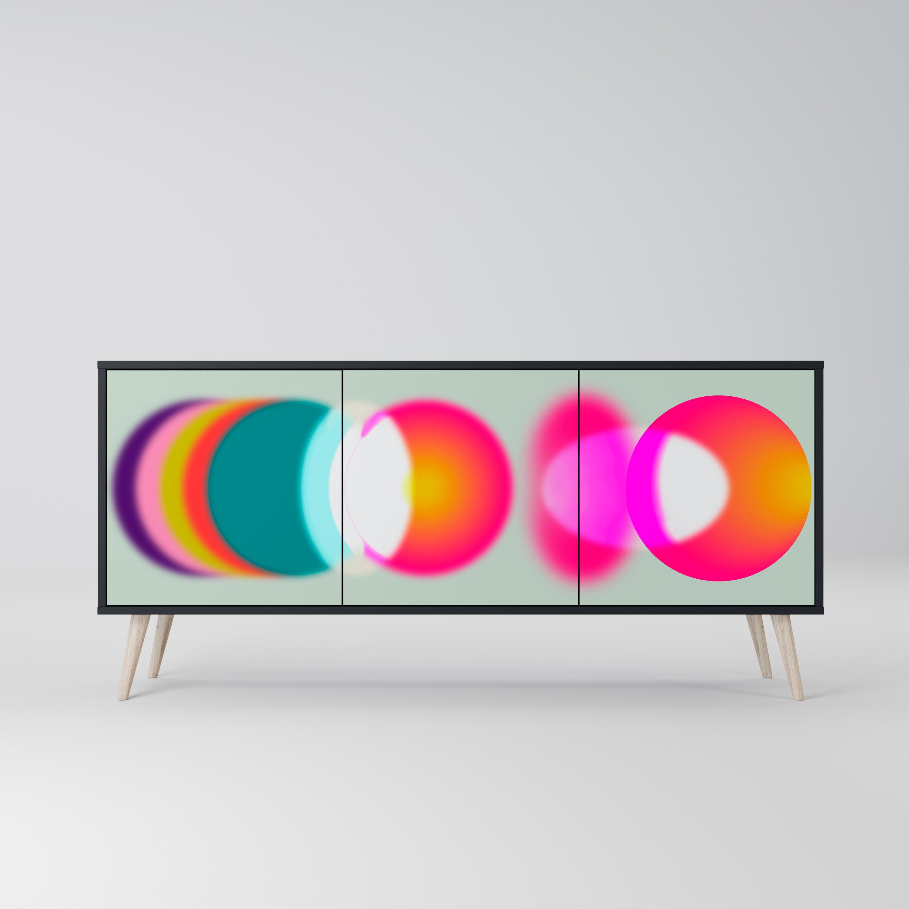SYMPHONY OF COLORS 3-türiges Sideboard in Schwarz