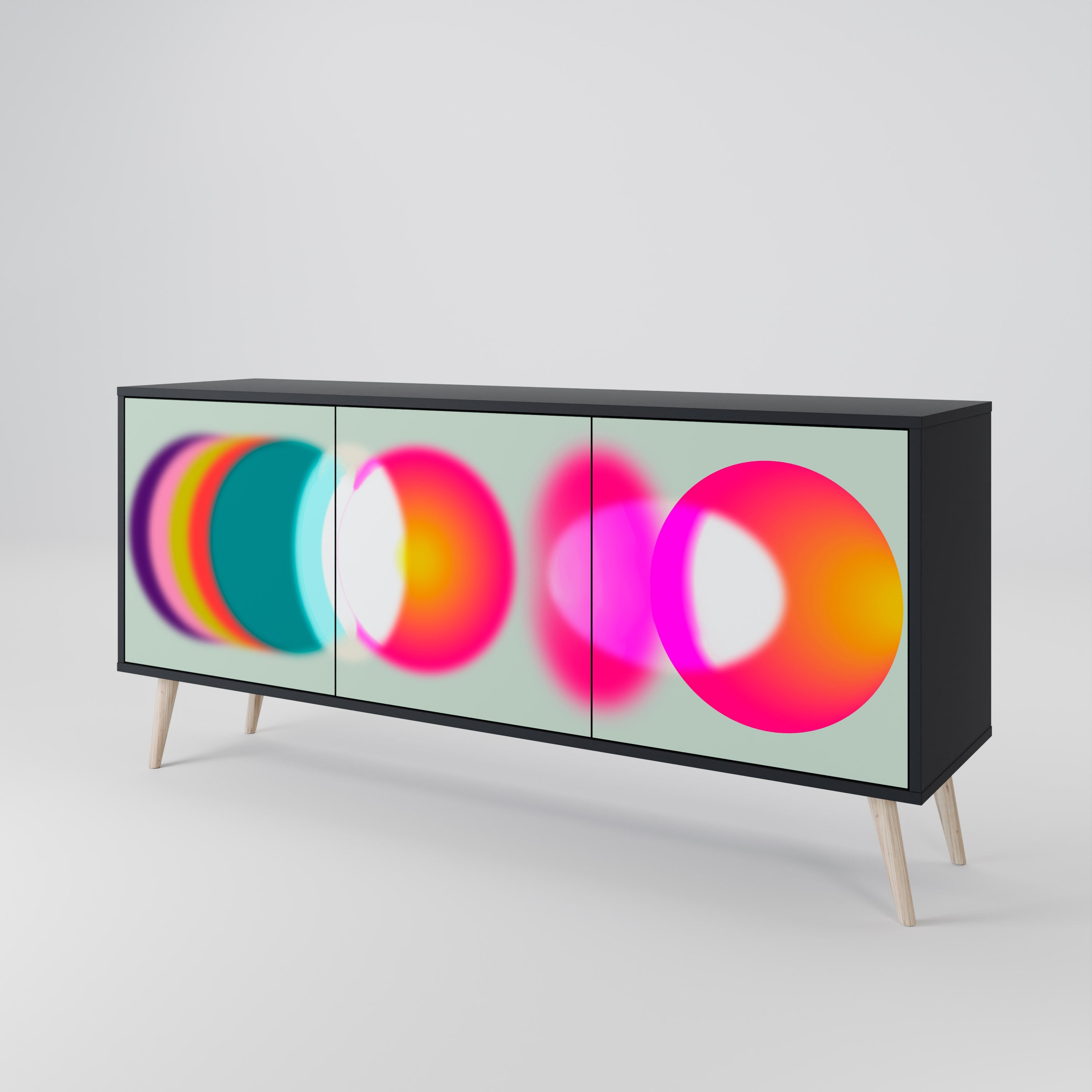 SYMPHONY OF COLORS 3-türiges Sideboard in Schwarz