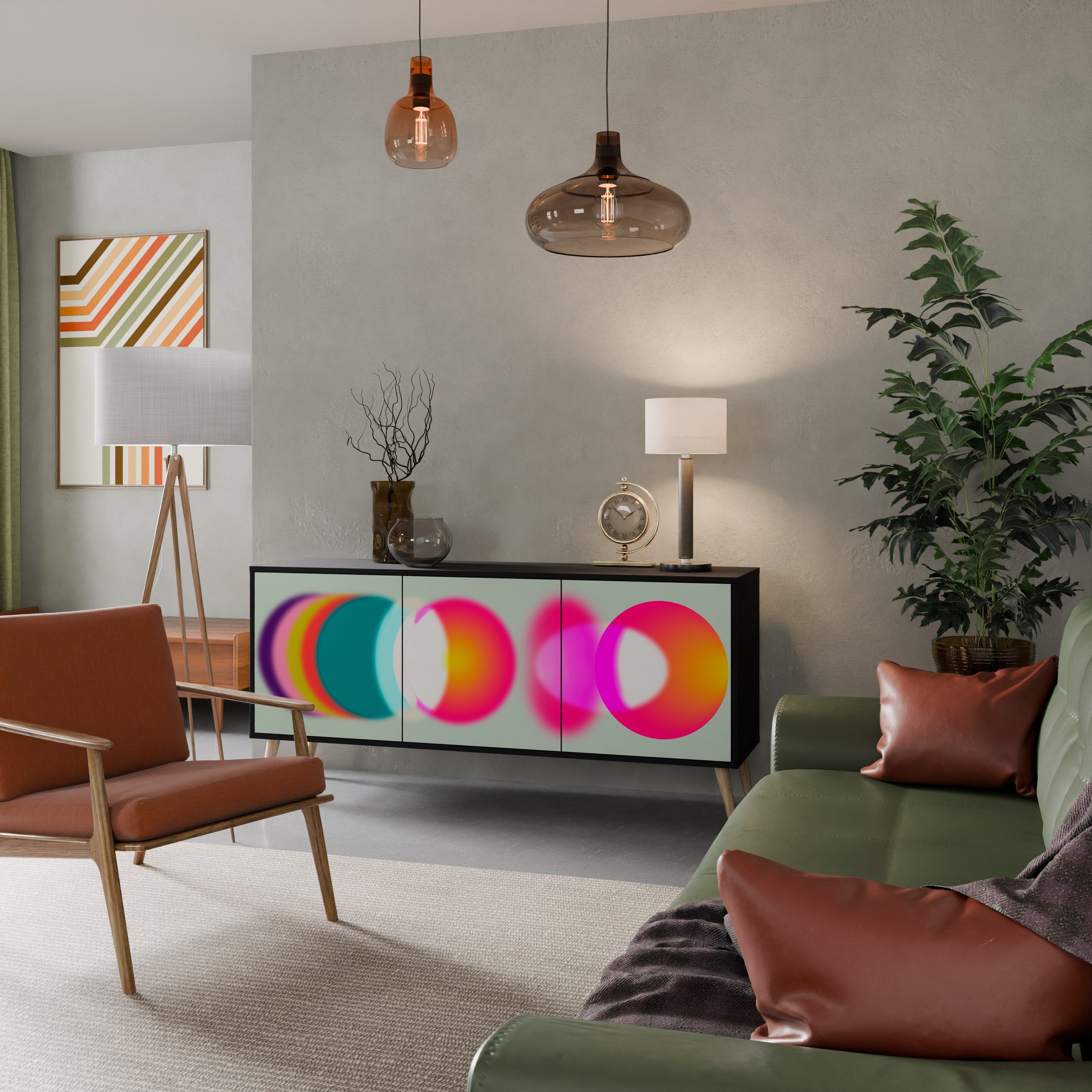 SYMPHONY OF COLORS 3-türiges Sideboard in Schwarz