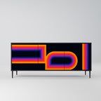BLINDED BY THE LIGHTS 3-Door Sideboard in Black Finish