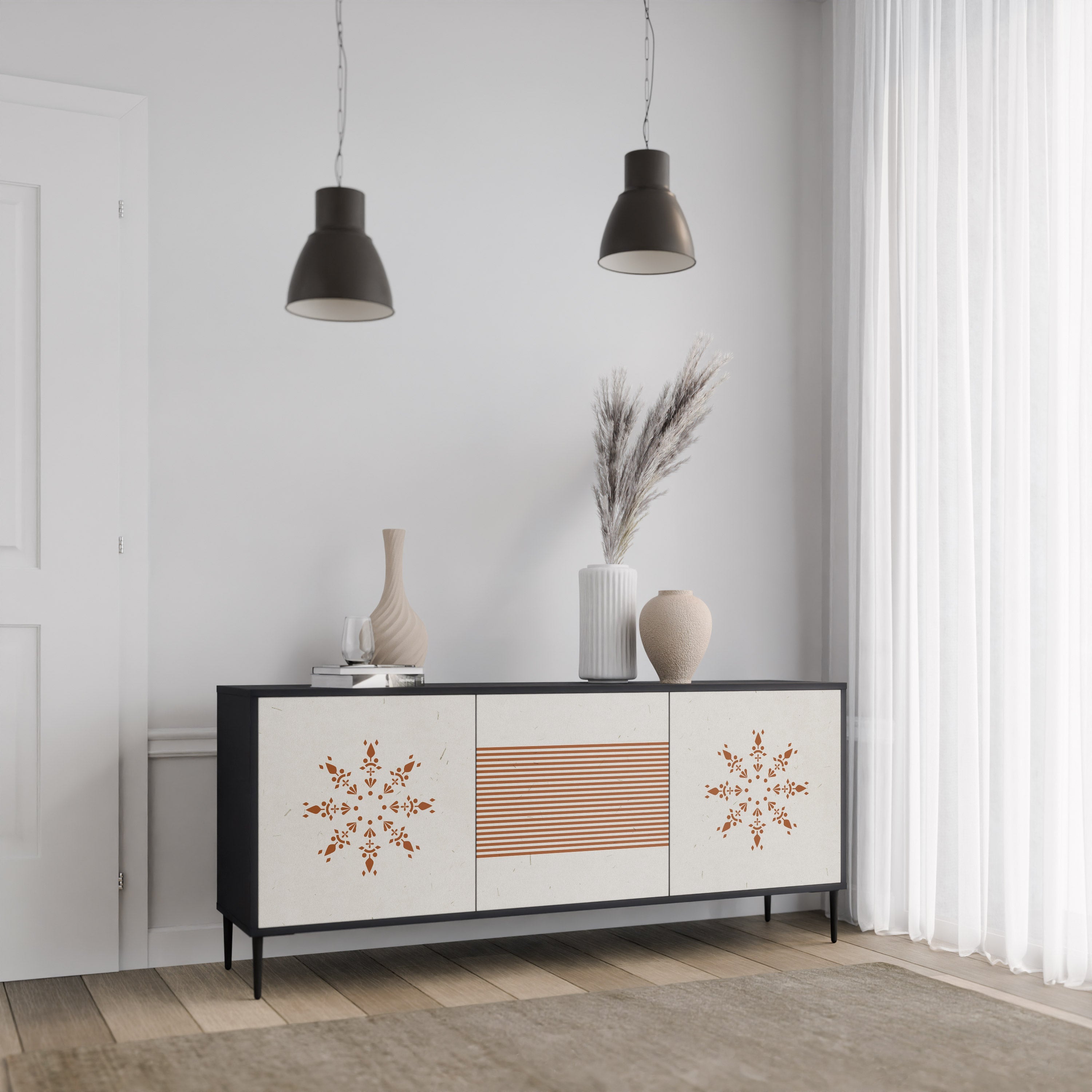 DAILY HARMONY 3-türiges Sideboard in Schwarz