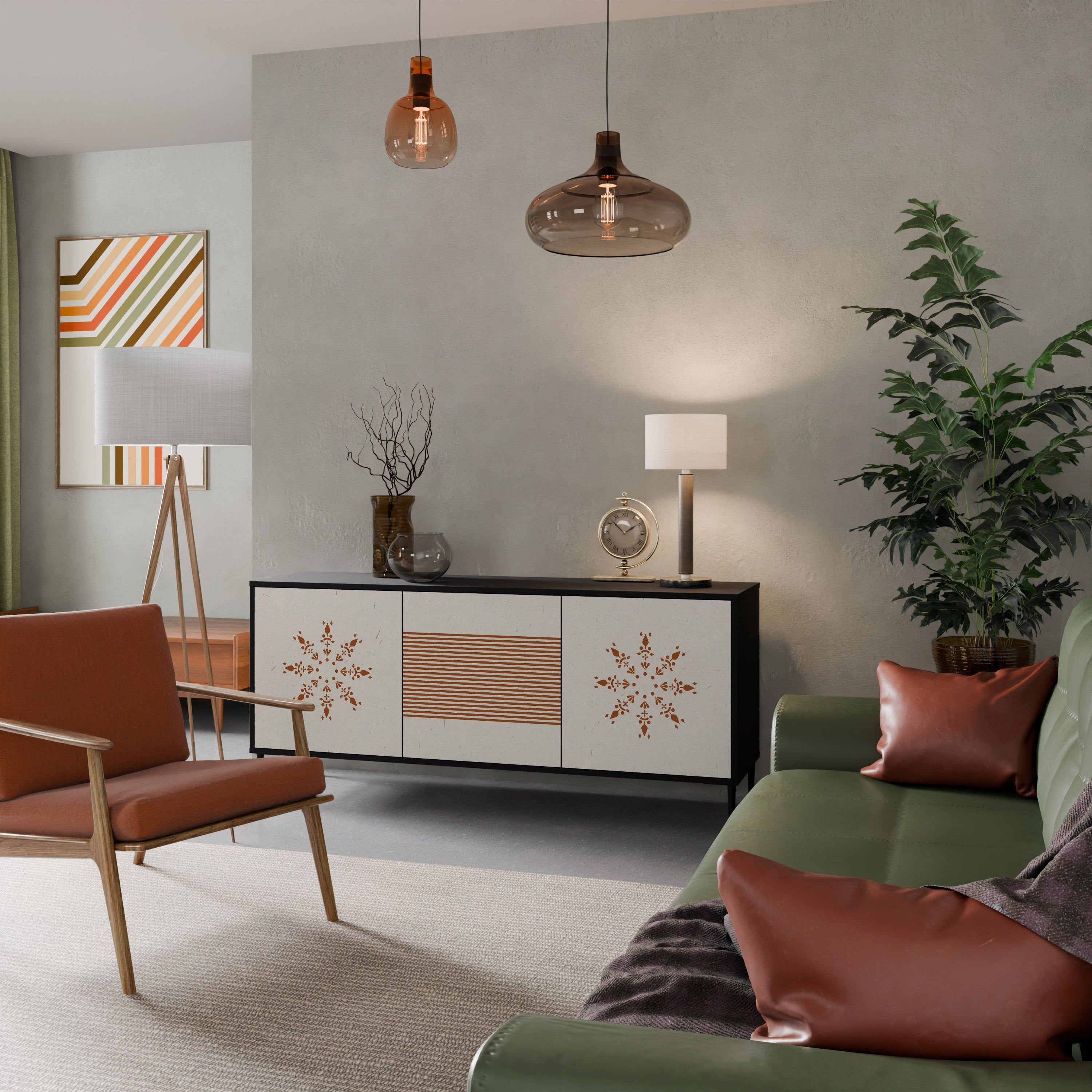 DAILY HARMONY 3-türiges Sideboard in Schwarz