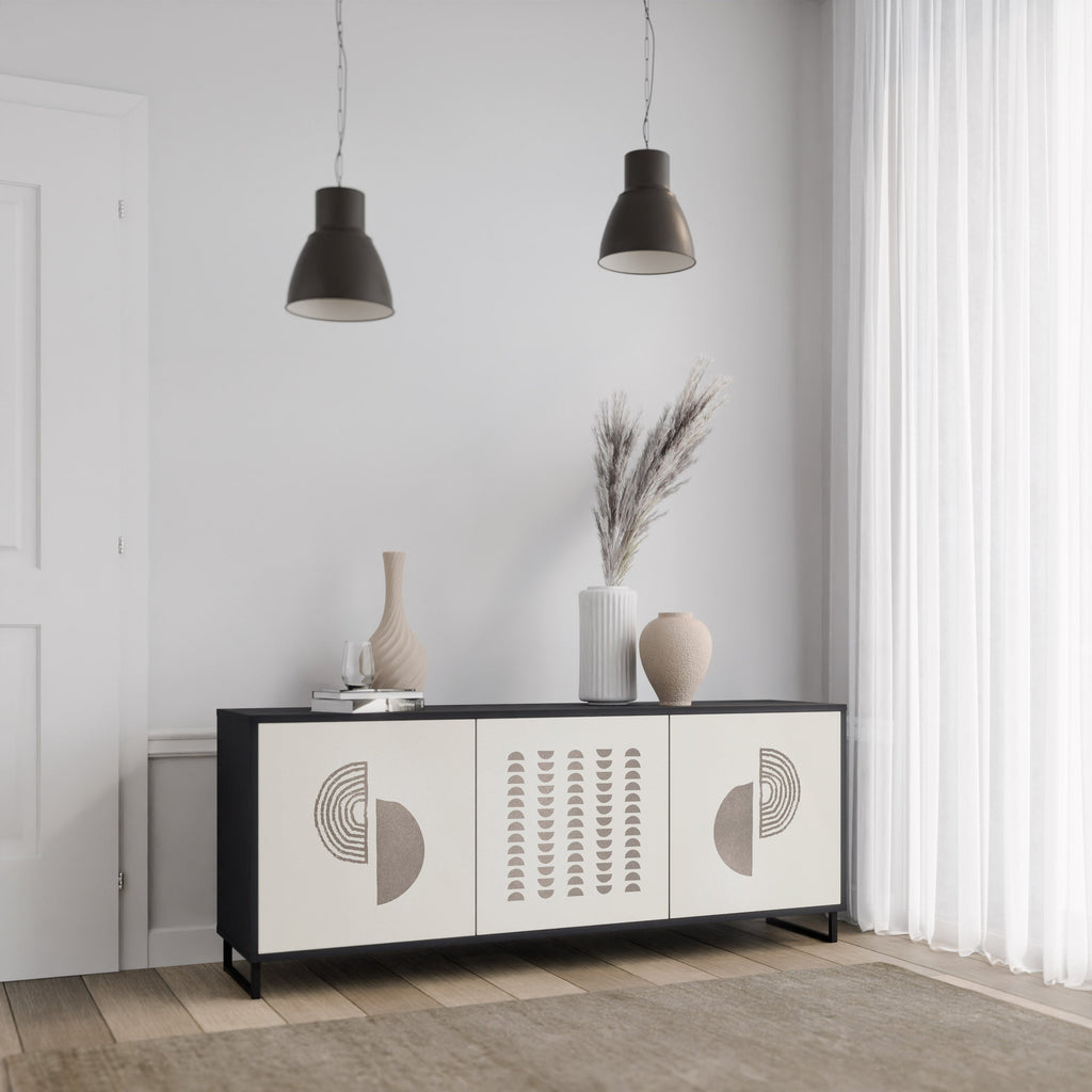 HARMONY ESSENCE 3-türiges Sideboard in Schwarz