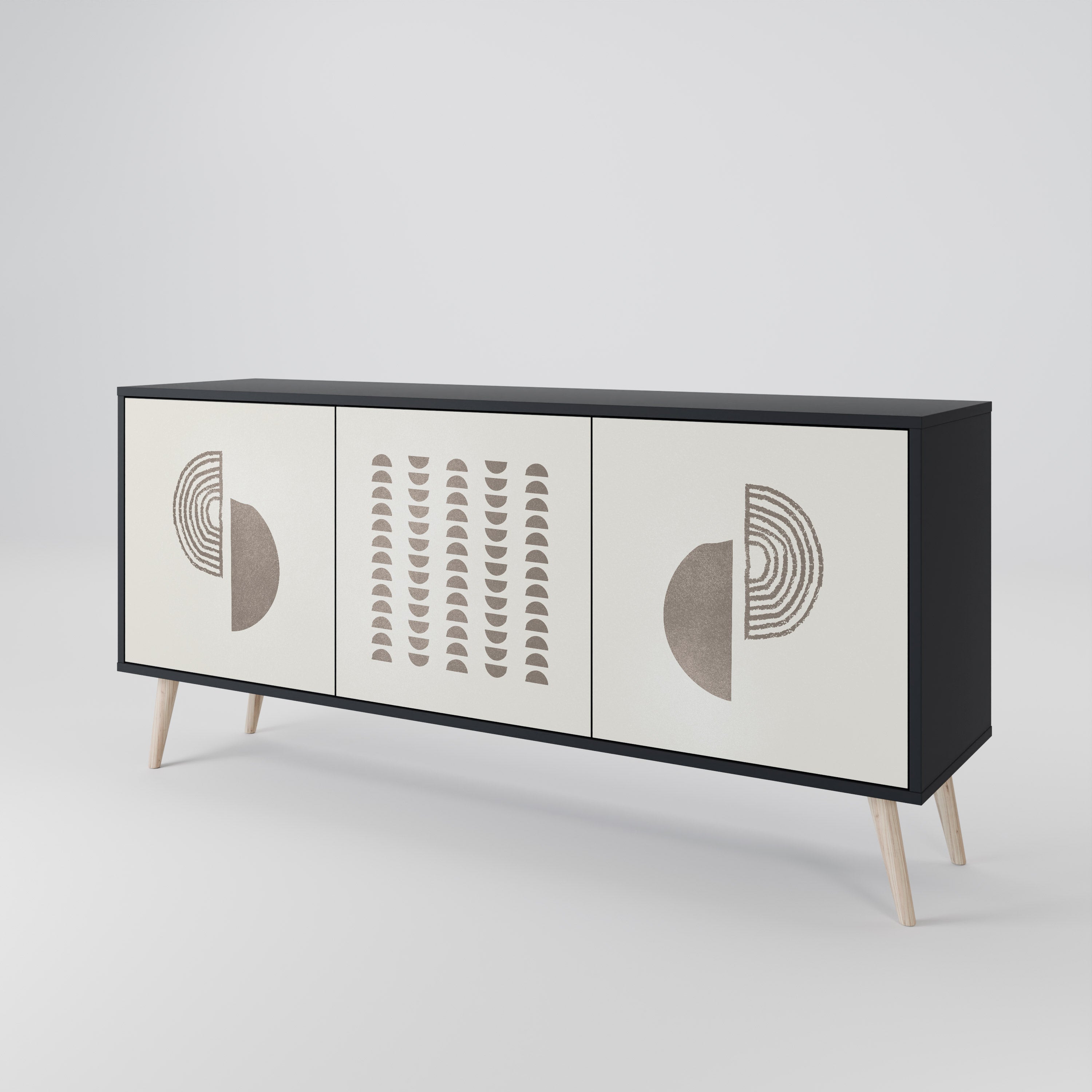 HARMONY ESSENCE 3-türiges Sideboard in Schwarz
