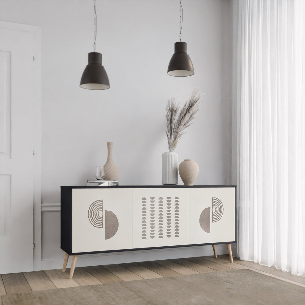 HARMONY ESSENCE 3-türiges Sideboard in Schwarz