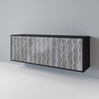 WAVES OF CONCRETE 3-Door Sideboard in Black Finish