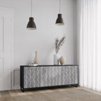 WAVES OF CONCRETE 3-Door Sideboard in Black Finish