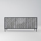 WAVES OF CONCRETE 3-Door Sideboard in Black Finish