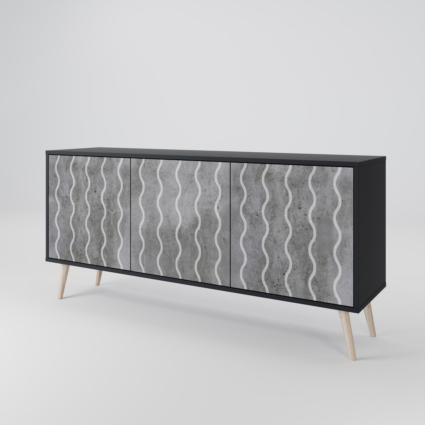 WAVES OF CONCRETE 3-türiges Sideboard