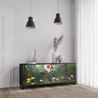 VIRGIN FOREST WITH SUNSET 3-Door Sideboard in Black Finish