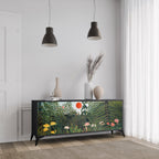 VIRGIN FOREST WITH SUNSET 3-Door Sideboard in Black Finish