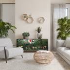 VIRGIN FOREST WITH SUNSET 3-Door Sideboard in Black Finish