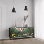 VIRGIN FOREST WITH SUNSET 3-Door Sideboard in Black Finish