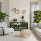 VIRGIN FOREST WITH SUNSET 3-Door Sideboard in Black Finish