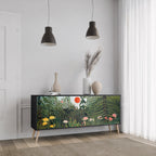 VIRGIN FOREST WITH SUNSET 3-Door Sideboard in Black Finish