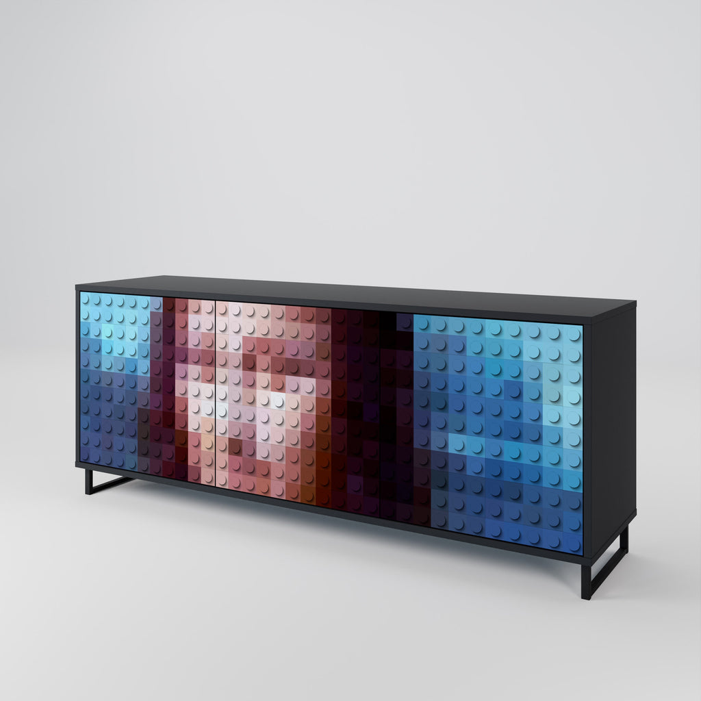 CONSTRUCTIVE ART 3-Door Sideboard in Black Finish