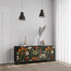 MIDNIGHT SPROUT 3-Door Sideboard in Black Finish