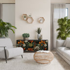 MIDNIGHT SPROUT 3-Door Sideboard in Black Finish