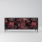 FLORAL WHISPER 3-Door Sideboard in Black Finish