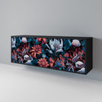ETHEREAL BLOSSOMS Sideboard mit 3 Türen in Schwarz