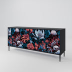 ETHEREAL BLOSSOMS Sideboard mit 3 Türen in Schwarz