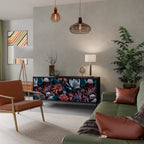 ETHEREAL BLOSSOMS Sideboard mit 3 Türen in Schwarz