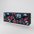 ETHEREAL BLOSSOMS Sideboard mit 3 Türen in Schwarz