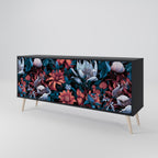 ETHEREAL BLOSSOMS Sideboard mit 3 Türen in Schwarz