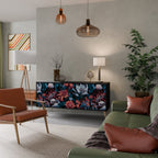 ETHEREAL BLOSSOMS Sideboard mit 3 Türen in Schwarz