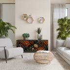 DAWN BLOOM 3-Door Sideboard in Black Finish