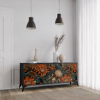 DAWN BLOOM 3-Door Sideboard in Black Finish