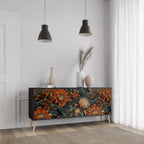 DAWN BLOOM 3-Door Sideboard in Black Finish