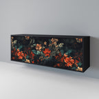 IMAGINARY BLOSSOM 3-Door Sideboard in Black Finish