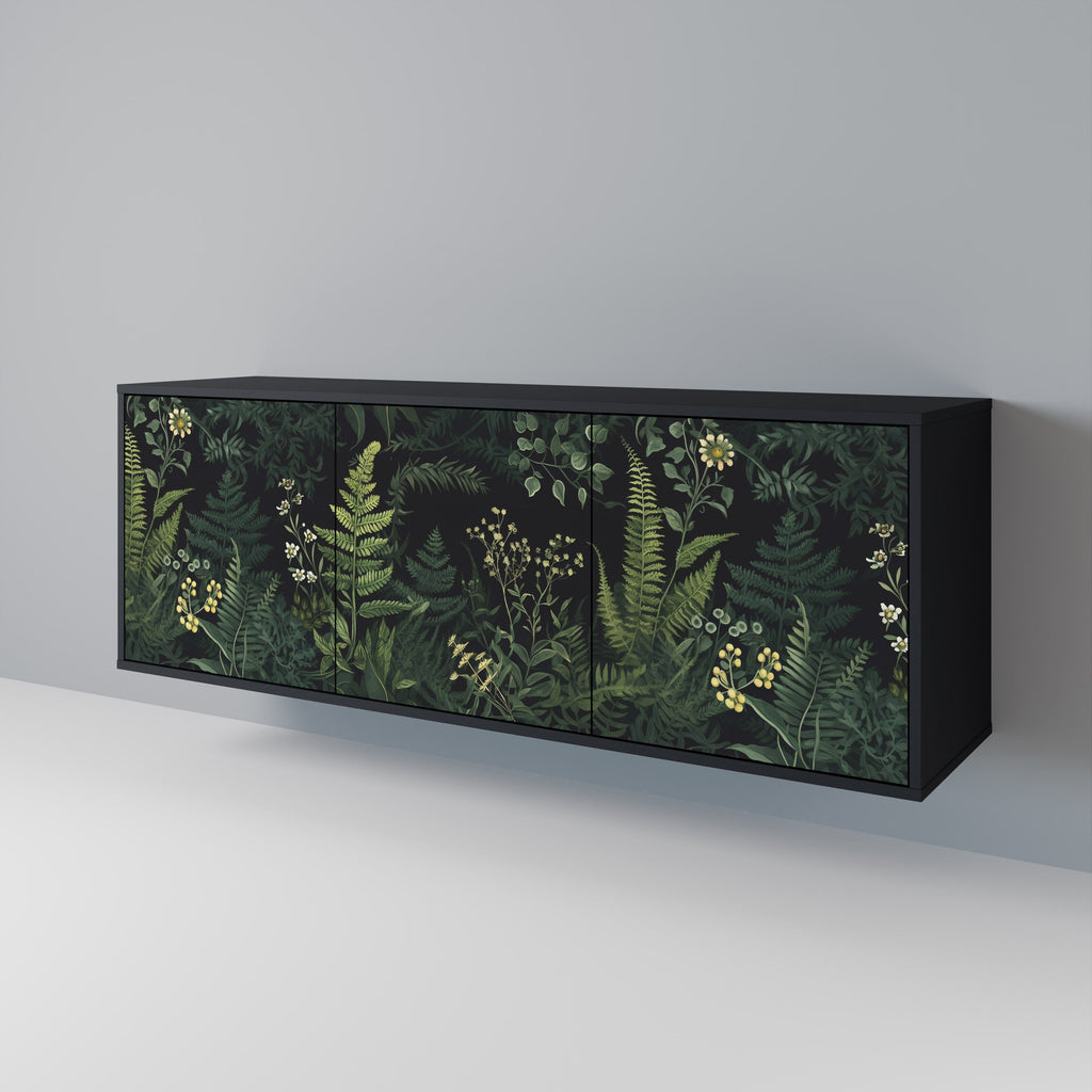 FERN FLOWERS Sideboard mit 3 Türen in Schwarz
