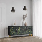 FERN FLOWERS Sideboard mit 3 Türen in Schwarz