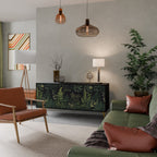 FERN FLOWERS Sideboard mit 3 Türen in Schwarz