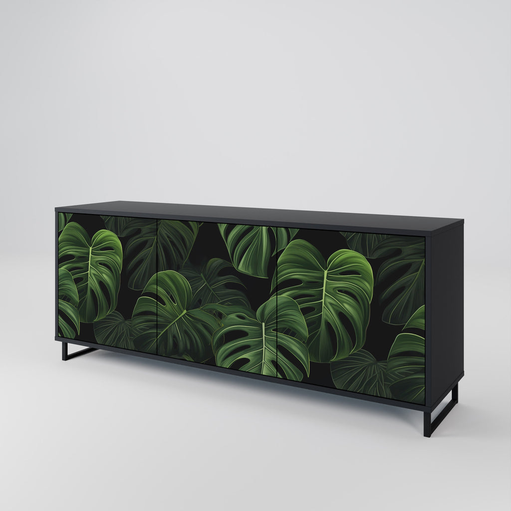 INFINITE MONSTERA Sideboard mit 3 Türen in Schwarz
