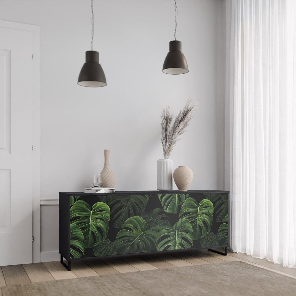INFINITE MONSTERA Sideboard mit 3 Türen in Schwarz