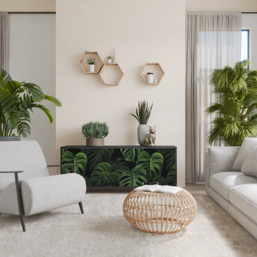 INFINITE MONSTERA Sideboard mit 3 Türen in Schwarz