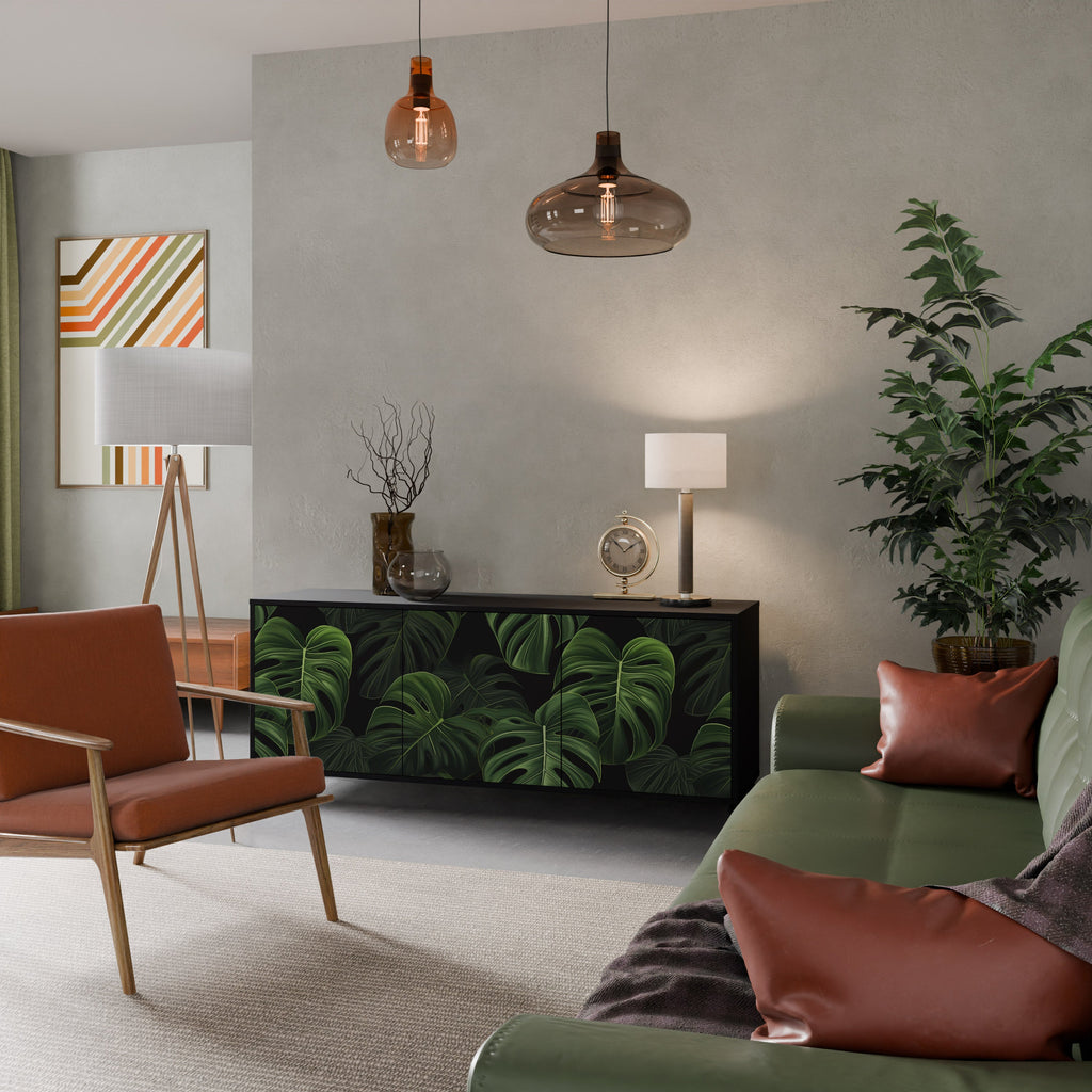 INFINITE MONSTERA Sideboard mit 3 Türen in Schwarz