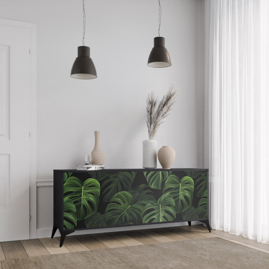 INFINITE MONSTERA Sideboard mit 3 Türen in Schwarz