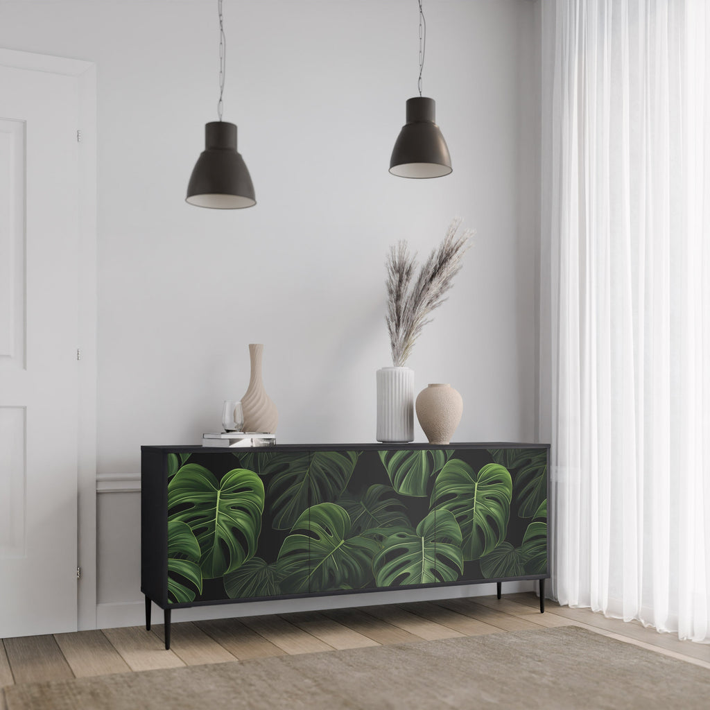 INFINITE MONSTERA Sideboard mit 3 Türen in Schwarz