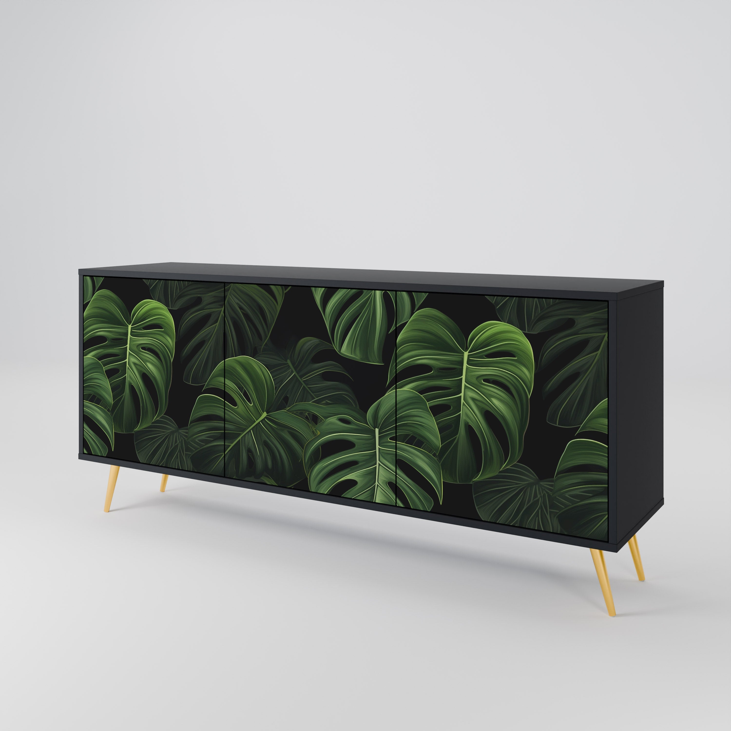 INFINITE MONSTERA Sideboard mit 3 Türen in Schwarz