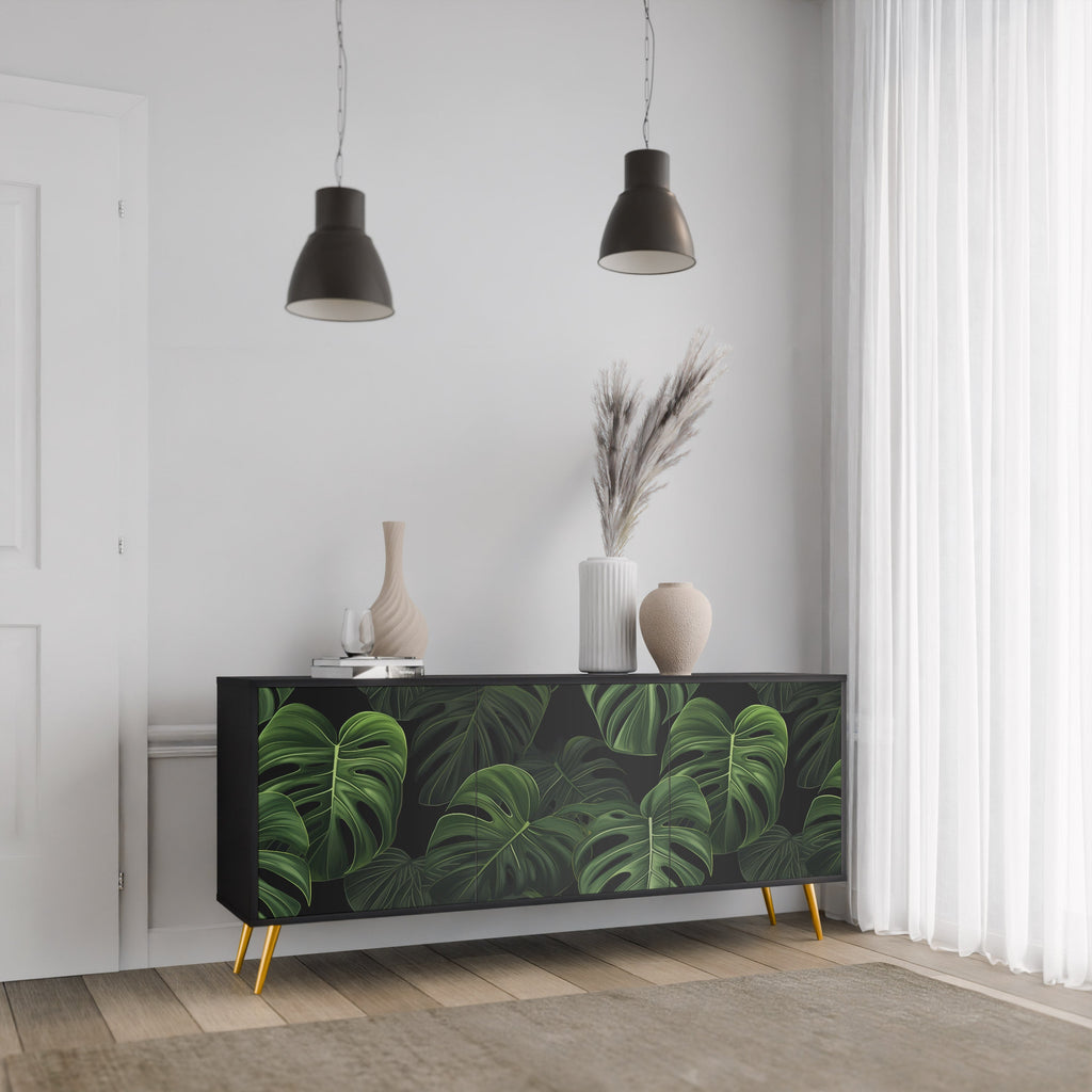 INFINITE MONSTERA Sideboard mit 3 Türen in Schwarz