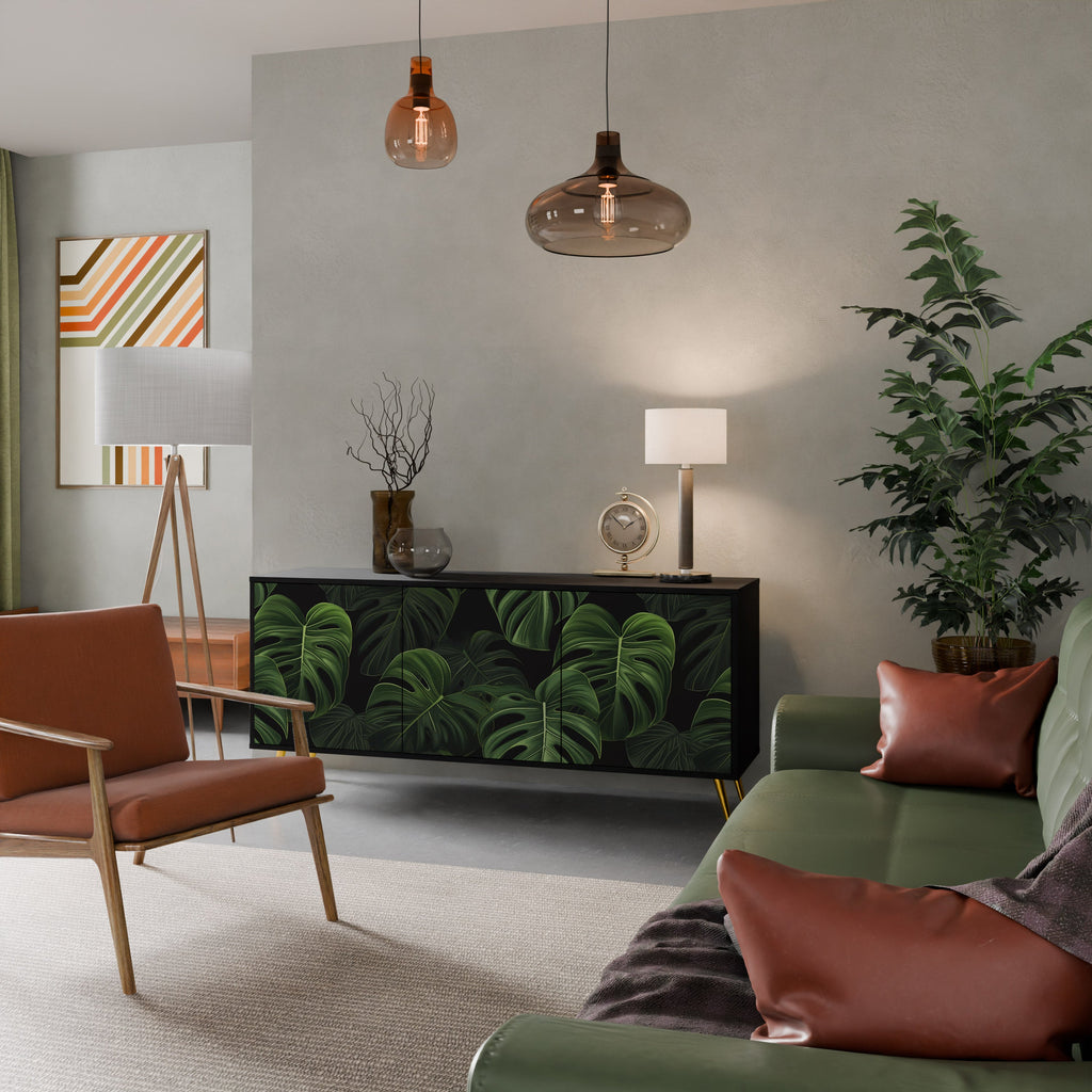 INFINITE MONSTERA Sideboard mit 3 Türen in Schwarz