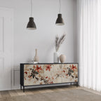 PETAL HARMONY 3-Door Sideboard in Black Finish