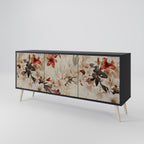 PETAL HARMONY 3-Door Sideboard in Black Finish