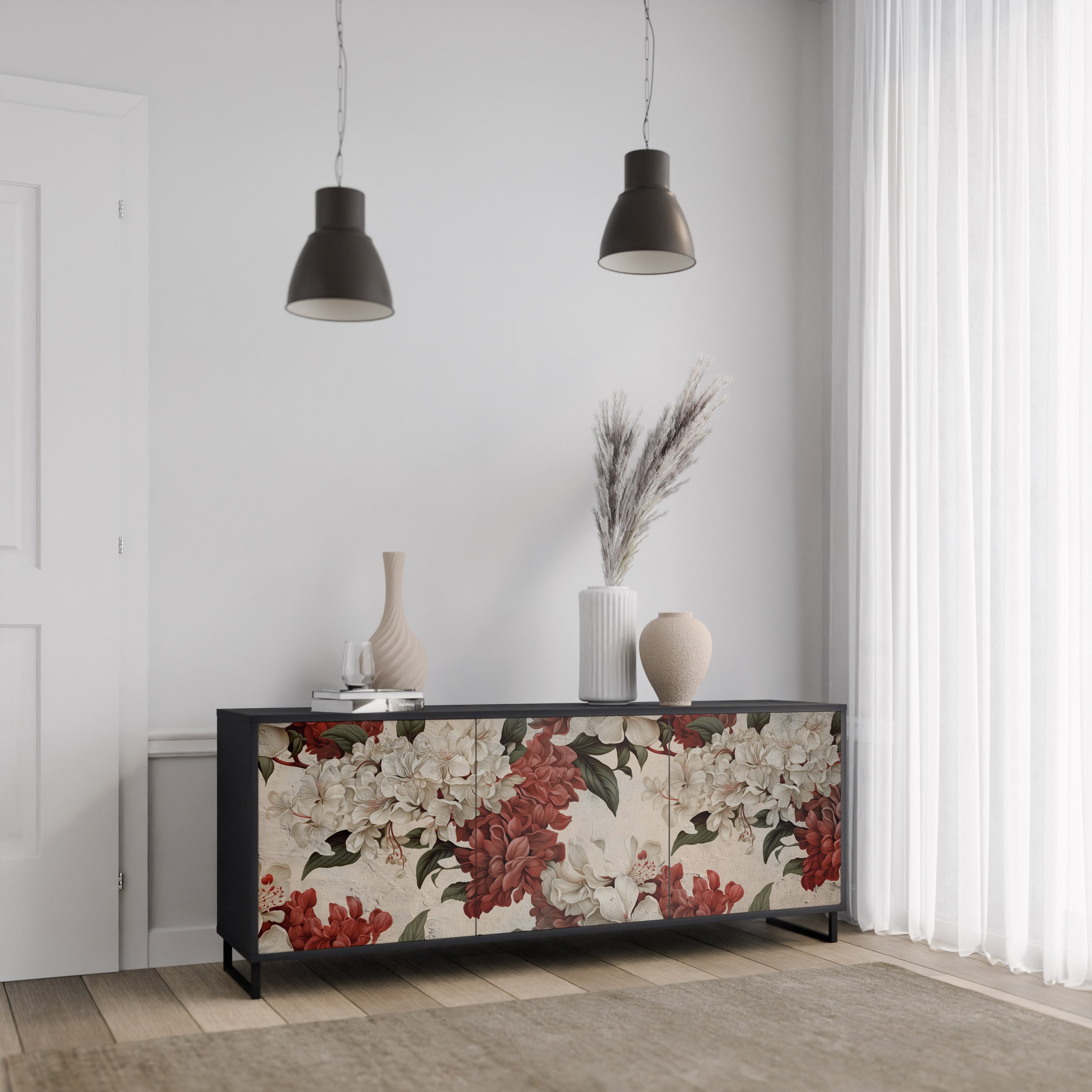 EPHEMERAL DAYS Sideboard mit 3 Türen in Schwarz